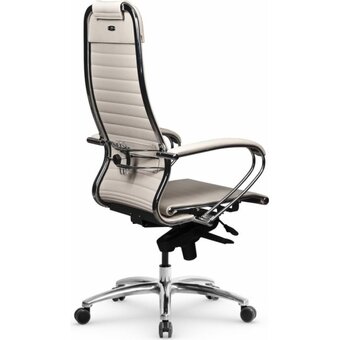  Кресло МЕТТА K-1.04 Infinity Easy Clean (z316034062) на колесиках, эко.кожа, светло-бежевый/светло-бежевый 
