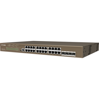  Коммутатор управляемый в стойку IP-COM G5328P-24-410W, PoE, 24*1Gbit RJ45, 4*1Gbit SFP, 1-24PoE, console port, 130W PoE 