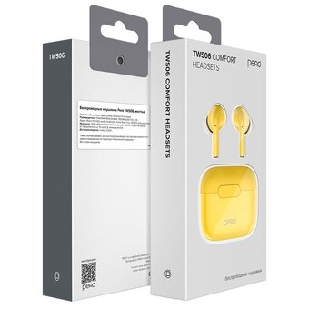  Наушники беспроводные PERO TWS06 Comfort (PTWS06Y) Yellow 