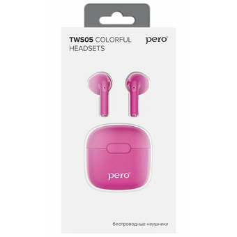  Наушники беспроводные PERO TWS05 Colorful (PTWS05BU) Burgundy 
