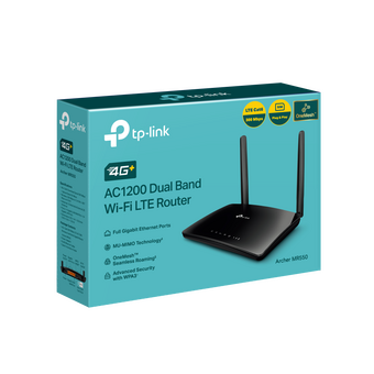  Роутер беспроводной TP-Link Archer MR550 AC1200 10/100/1000BASE-TX/4G cat.6 черный 