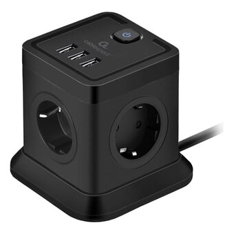  Сетевой фильтр Cablexpert Tower TWR-4-U3-B-2 черный 