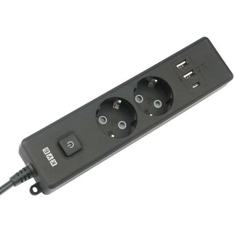  Сетевой удлинитель Power Cube PC-5B-2M 1.9м (2 розетки) черный (коробка) 