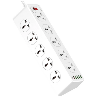  Сетевой удлинитель LDNIO SC10610 (LD_D0426) 2м 10 розеток EU UK US 2500W 6USB QC 3.0+PD 3.0 30W White 