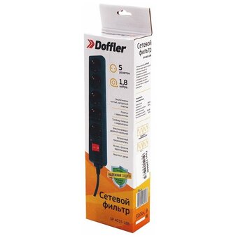  Сетевой фильтр DOFFLER SP 4015-18B 5роз/1.8м 