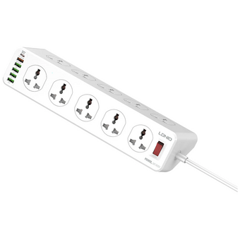  Сетевой удлинитель LDNIO SC10610 (LD_D0426) 2м 10 розеток EU UK US 2500W 6USB QC 3.0+PD 3.0 30W White 