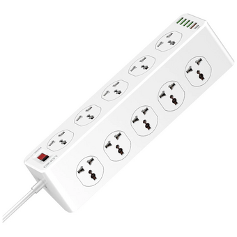  Сетевой удлинитель LDNIO SC10610 (LD_D0426) 2м 10 розеток EU UK US 2500W 6USB QC 3.0+PD 3.0 30W White 