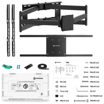 Кронштейн для телевизора Onkron M10 черный 42"-110" макс.100кг 