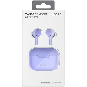  Наушники беспроводные PERO TWS06 Comfort (PTWS06P) Purple 