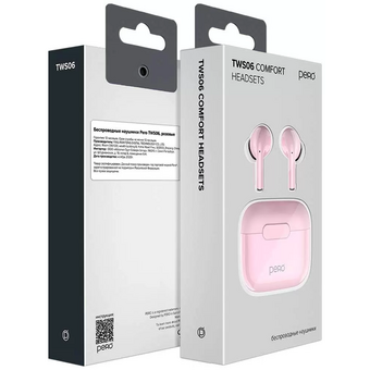  Наушники беспроводные PERO TWS06 Comfort (PTWS06CP) Pink 