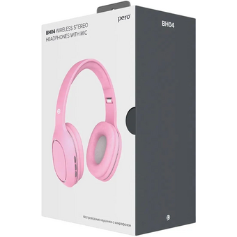  Наушники беспроводные PERO BH04 (PWH-BH04P) Pink, полноразмерные 