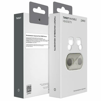  Наушники беспроводные PERO TWS07 Invisible (PTWS07W) White 