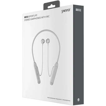  Наушники беспроводные PERO BE02 Sportlife (PWH-BE02GR) Grey 