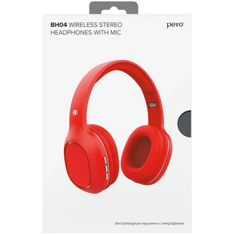  Наушники беспроводные PERO BH04 (PWH-BH04R) Red, полноразмерные 