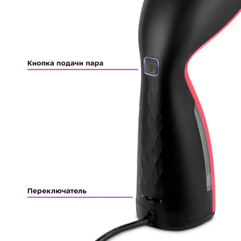  Отпариватель ручной Kitfort КТ-9201 черный/малиновый 