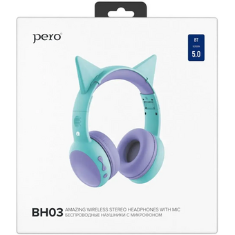  Наушники беспроводные PERO BH03 Tiffany (PWH-BH03TIF) полноразмерные 