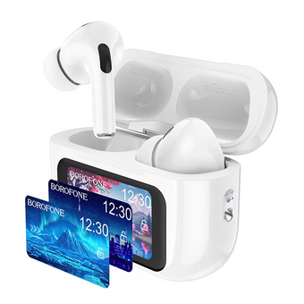  Наушники bluetooth BOROFONE BW76 Brocade true wireless ANC noise reduction touch screen BT headset белый 