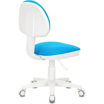  Кресло детское Бюрократ KD-3/WH/TW-55, на колесиках, ткань, голубой 