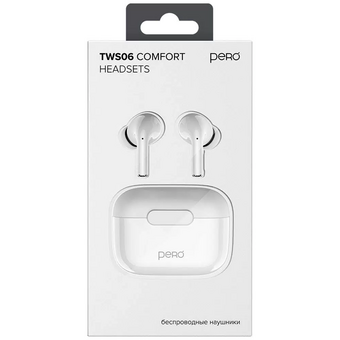  Наушники беспроводные PERO TWS06 Comfort (PTWS06W) White 