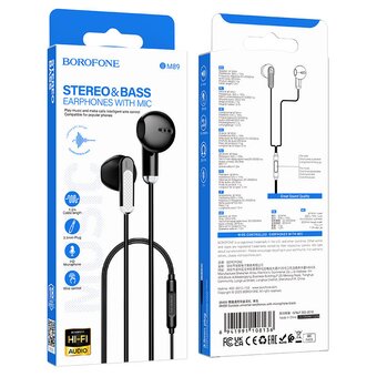  Наушники BOROFONE BM89 Surpass universal earphones with microphone черный 