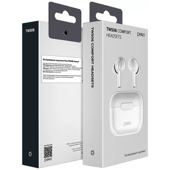  Наушники беспроводные PERO TWS06 Comfort (PTWS06W) White 