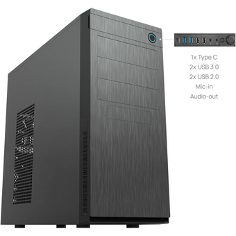  Корпус Chieftec Elox (HC-10B-OP) черный без БП ATX 2x80mm 2x120mm 2xUSB2.0 2xUSB3.0 audio bott PSU 