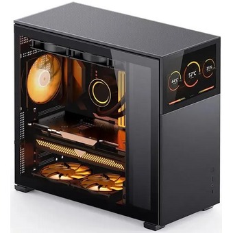  Корпус JONSBO D41 STD SC Black без БП, боковая панель из закаленного стекла, 8” Color TFT-LCD screen, mini-ITX, micro-ATX, ATX, черный 