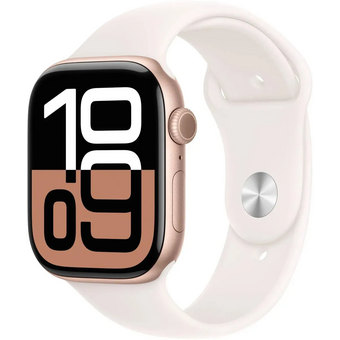  Smart-часы Apple Watch Series 10 MWWU3LW/A 46мм OLED корп.розовое золото Sport Band рем.белый разм.брасл. M/L 