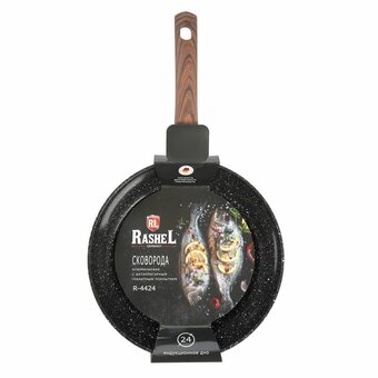  Сковорода Rashel R-4424 24см черный 