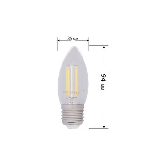  Лампа филаментная REXANT E27 604-090 свеча 7.5Вт упаковка 10 шт. 