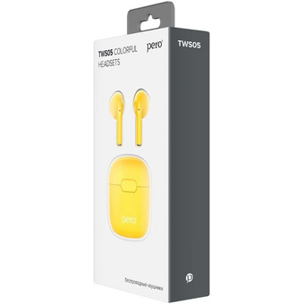  Наушники беспроводные PERO TWS05 Colorful (PTWS05Y) Yellow 