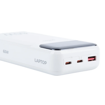  Powerbank Perfeo PF_E1637 Laptop 65W 20000mAh LED дисплей PD+QC 3.0 2Type-C 1 USB, max 65W White 