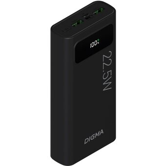  Power Bank Digma DGPF20A (DGPF20A22PBK), 20000мAч черный 