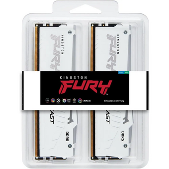  ОЗУ Kingston Fury Beast White RGB KF560C36BWE2AK2-32 32GB 6000Mhz DDR5 CL36 K2 kit 2*16 CL36 