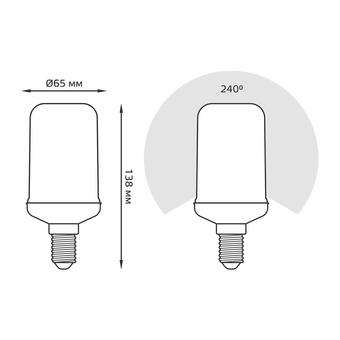  Лампа GAUSS E14 157401105 LED свеча 5Вт одна шт. 