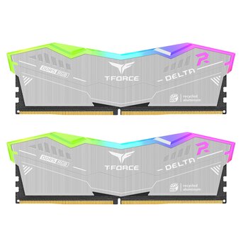  ОЗУ DDR5 TEAMGROUP T-Force Delta RGB Eco (FF2D532G6400HC32ADC01) 32GB (2x16GB) 6400MHz CL32 (32-39-39-84) 1.35V / Silver 