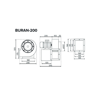  Вентилятор ERA Buran 200 2K M R 