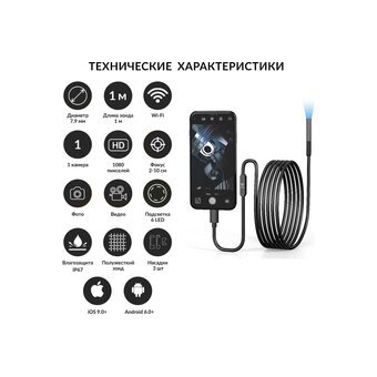  Видеоэндоскоп-USB iCarTool IC-V801-2 для смартфона/планшета 