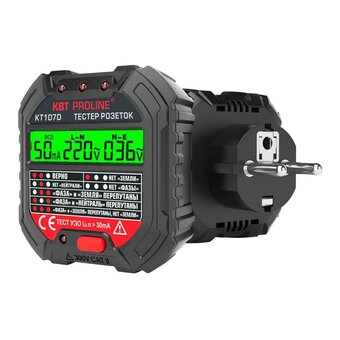  Тестер розеток и УЗО КВТ КТ 107D Proline (86321) 