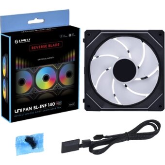  Вентилятор Lian-Li Uni Fan SL-INF 140 Reverse ARGB (G99.14RSLIN1B.00) 140х140x28 черный 4-pin 28.6дБ Ret 