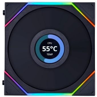  Вентилятор Lian-Li Uni Fan TL 120 LCD Reverse ARGB (G99.12RTLLCD1B.00) 120х120x28 черный Ret 