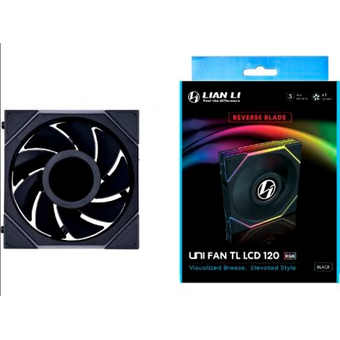  Вентилятор Lian-Li Uni Fan TL 120 LCD Reverse ARGB (G99.12RTLLCD1B.00) 120х120x28 черный Ret 