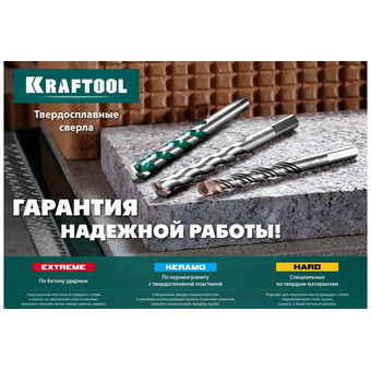  Сверло Kraftool 29177-100-6 универсальное 6мм трехгранный 1шт 