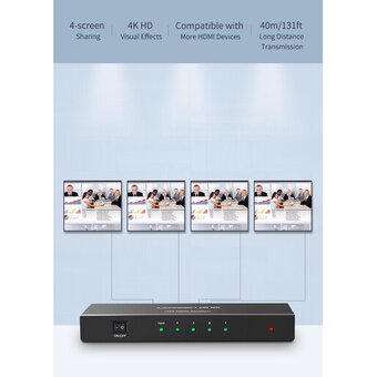 Сплиттер UGREEN 40202EU HDMI Splitter 1 In 4 Out EU Black 