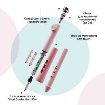  Графический планшет PARBLO Intangbo X7 А5 розовый 