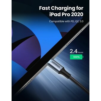  Кабель UGREEN US316 70428 USB-C 2.0 to USB-C 2.0 5A Data Cable 1.5m Black 