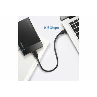  Кабель UGREEN US130 10841 USB 3.0 A Male to Micro USB 3.0 Male Cable 1m Black 