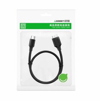 Кабель UGREEN US312 20103 USB-C to Micro B Cable M/M 1m Black 