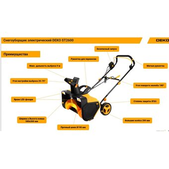  Снегоуборщик DEKO ST402-6 083-4444 