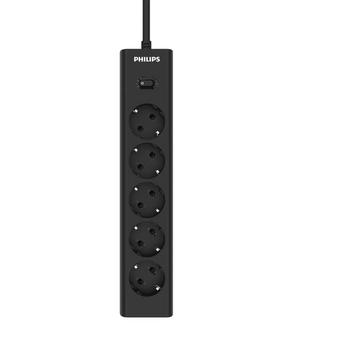  Сетевой фильтр Philips CHP2155BB/51 3м, 5 розеток черный (коробка) 